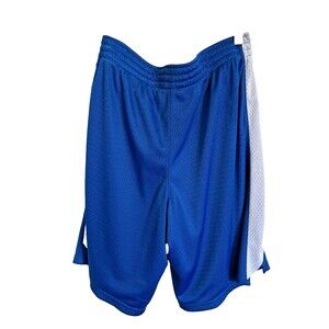 Champion Adult Blue/White Shorts, Sz Lg Mesh Core 9.5" Inseam Drawstring Pockets